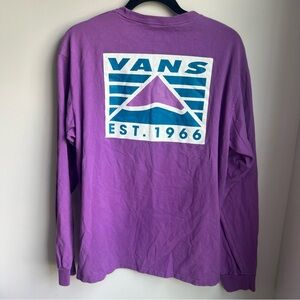 Vans Purple Long Sleeve Tee Retro Style - Size Large